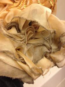 Dirty hem before washing