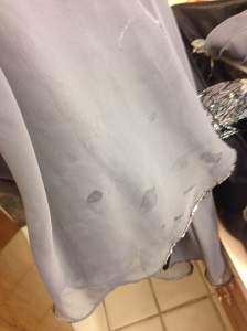 Water spots on chiffon